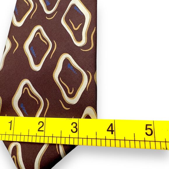 Enrico Coveri Mens Vintage Silk Dress Tie Made in Italy Abstract Design 58" 3.5" - Picture 8 of 10